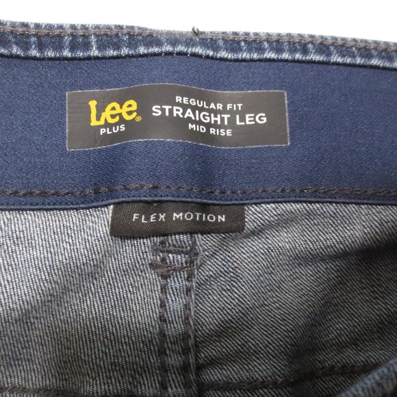 LEE womens JEANS blue STRAIGHT LEG regular fit MID-RISE flex motion SIZE 16W - Picture 4 of 10